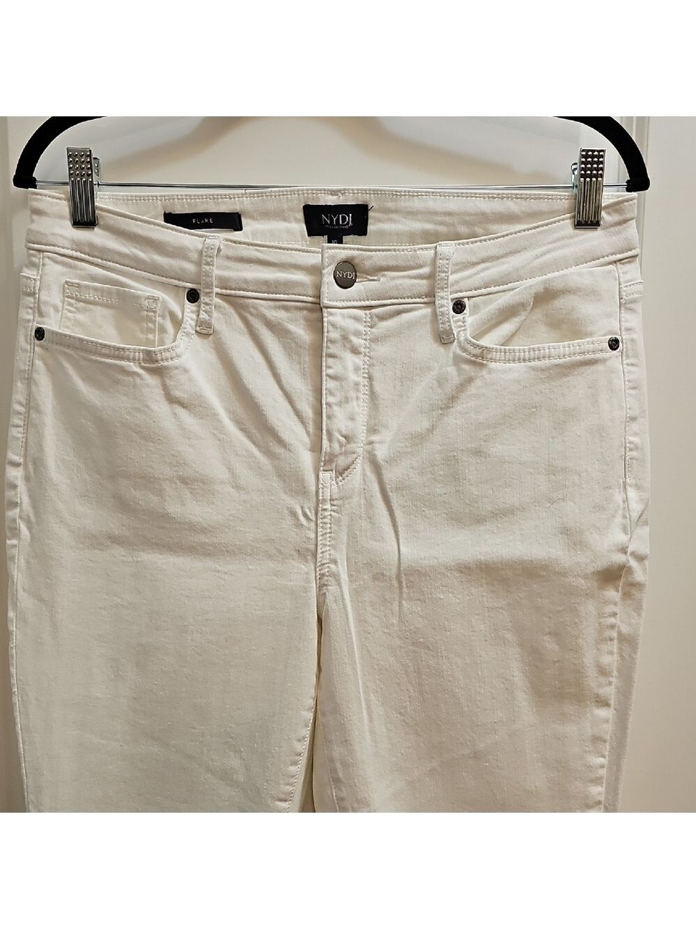NYDJ Women's White Flare Jeans
